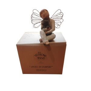 Vtg Willow Tree Angel of Comfort Figurine Boy Hugging Dog Susan Lordi (2001) Box